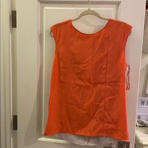 Sachin+Babi orange and silver sleeveless blouse.